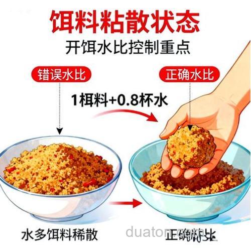 鱼饵怎么调才够粘才不会掉?