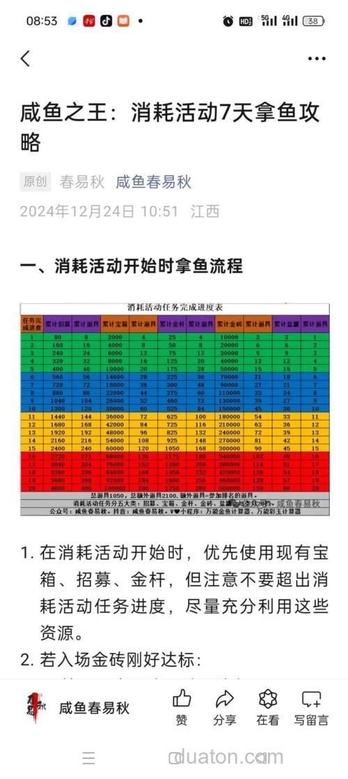 咸鱼之王钓鱼活动攻略?