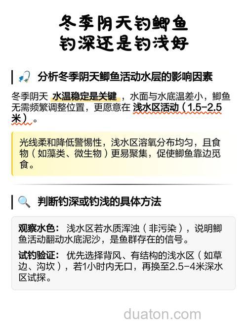 阴天钓鱼钓深水还是浅水?