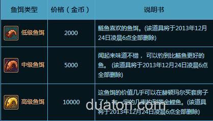 DNF2017钓鱼什么鱼饵最划算?