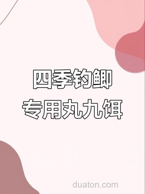 使用丸九鱼饵钓鱼的各种实用技巧
