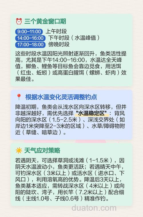 降温后白天什么时间段好钓鱼呢?