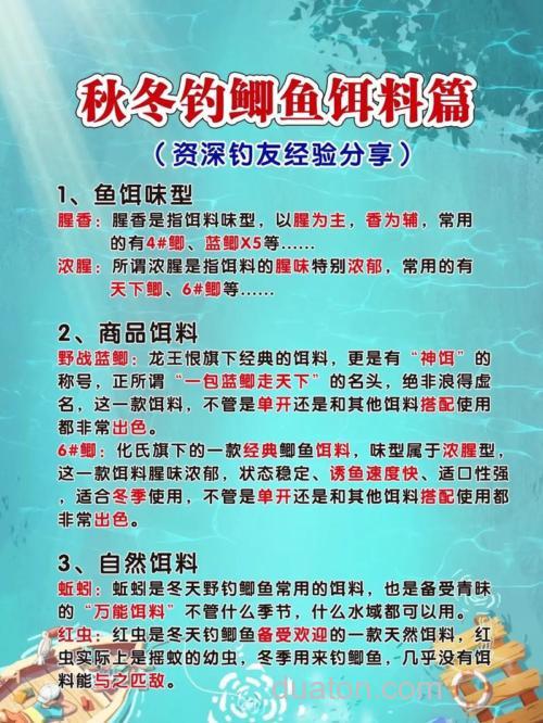 秋冬鲫鱼饵料搭配
