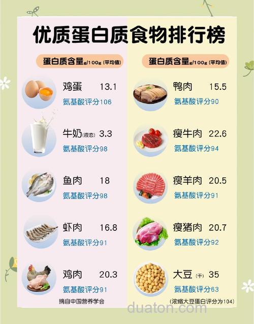 十大蛋白食品排行榜?
