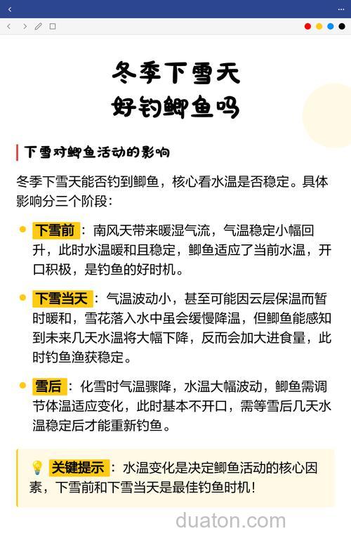 下雪天能钓到鲫鱼吗?